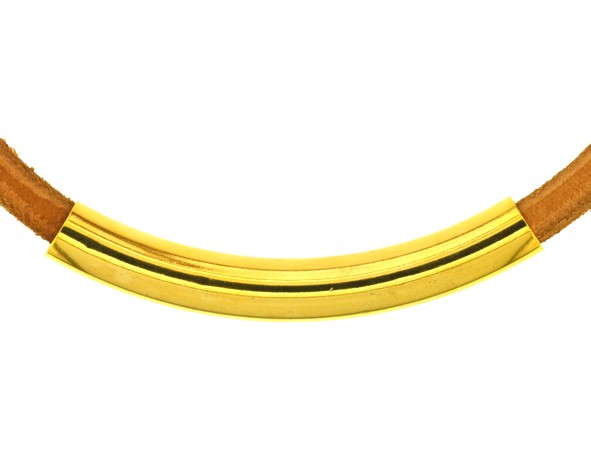Canutilho curvo grosso banho ouro - 90x11 mm (un) MT-735